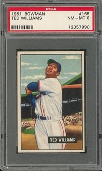 1951 Bowman #165 Ted Williams – PSA NM-MT 8